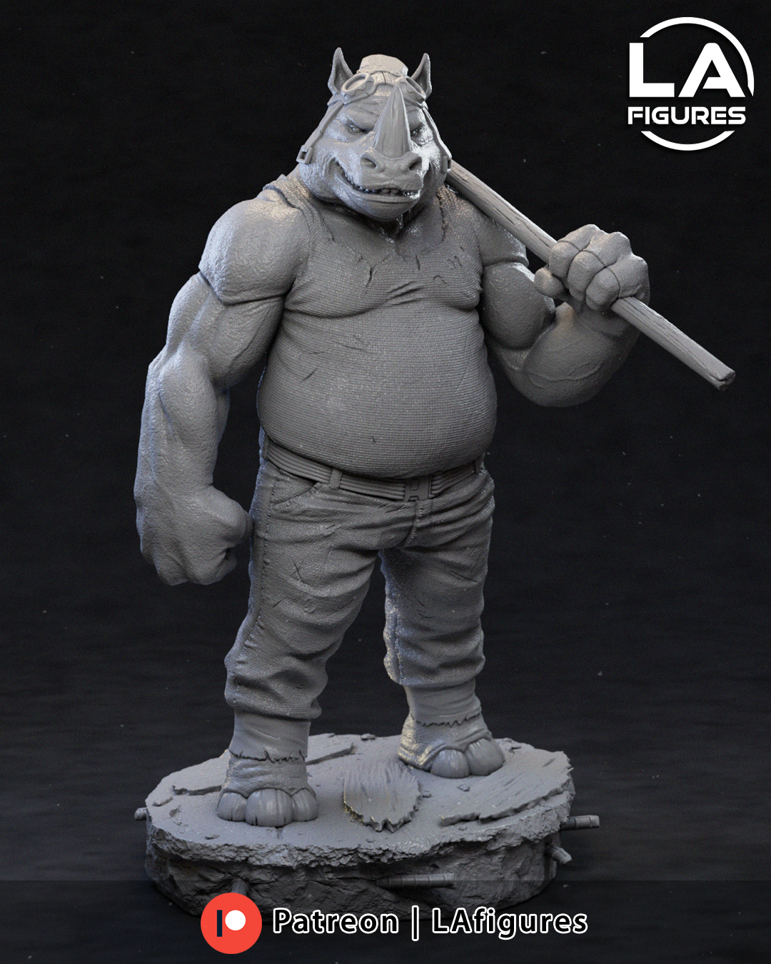 Militant Rhino w/ Sledgehammer - 1/10 Scale Statue