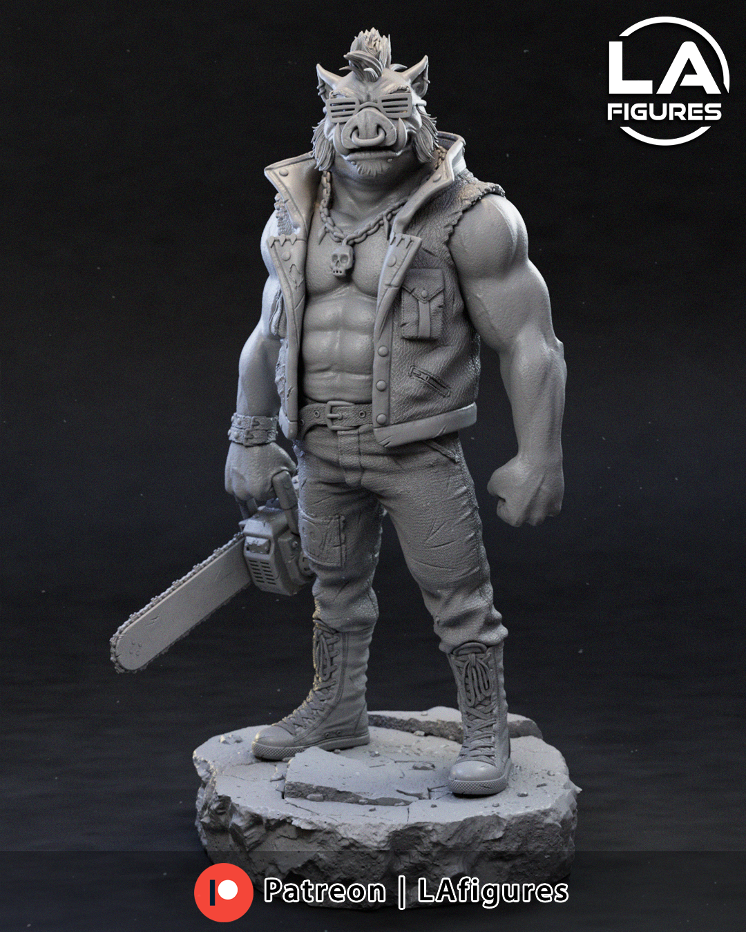 Punk Rock Warthog w/ Chainsaw - 1/10 Scale Statue
