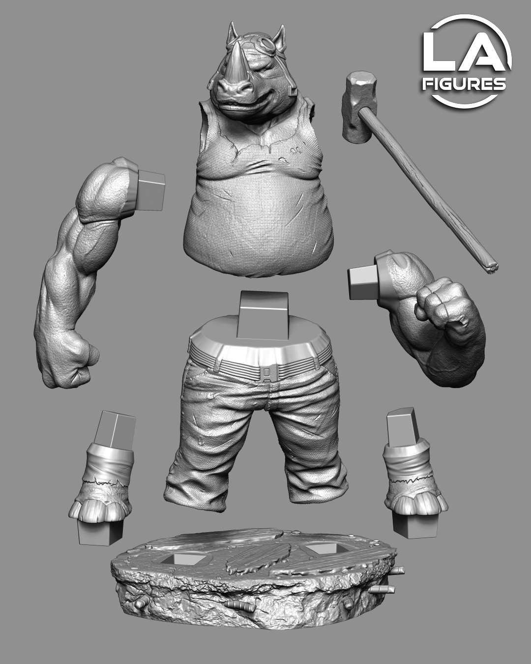 Militant Rhino w/ Sledgehammer - 1/10 Scale Statue