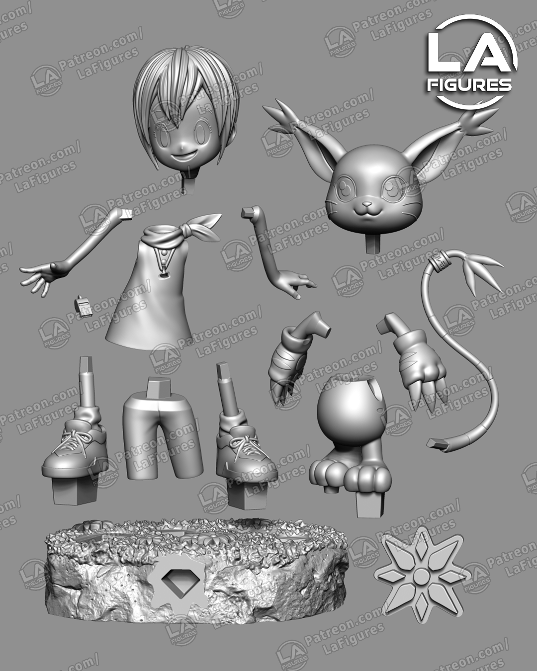 Caring Eyes & Kitty - 1/10 Scale Statue