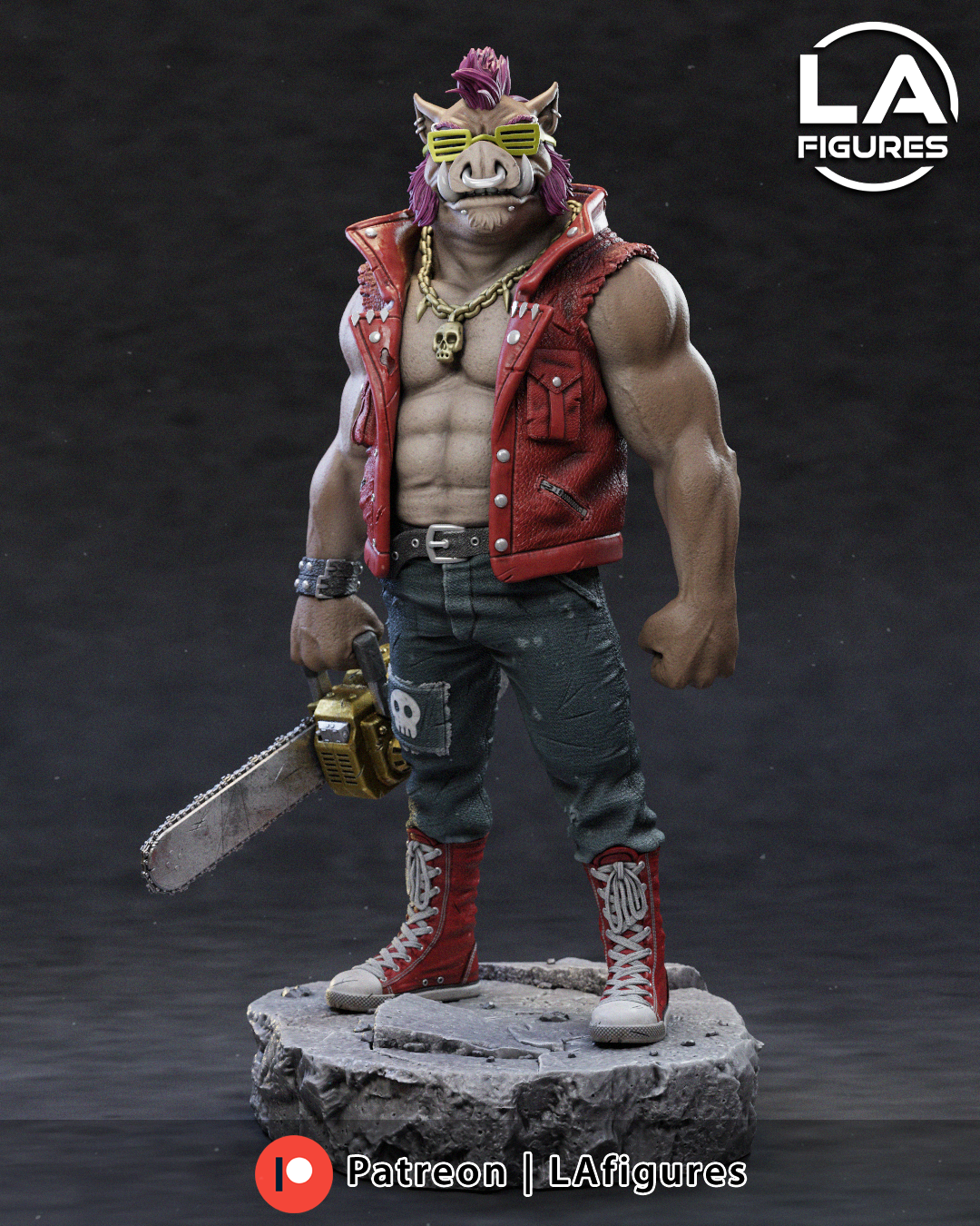 Punk Rock Warthog w/ Chainsaw - 1/10 Scale Statue