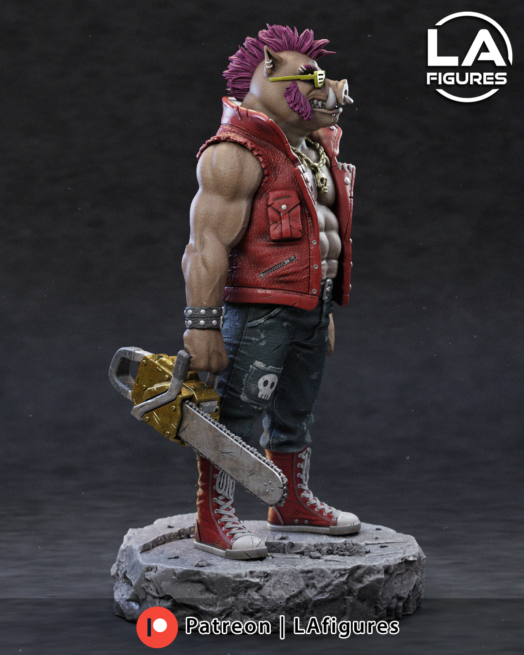 Punk Rock Warthog w/ Chainsaw - 1/10 Scale Statue