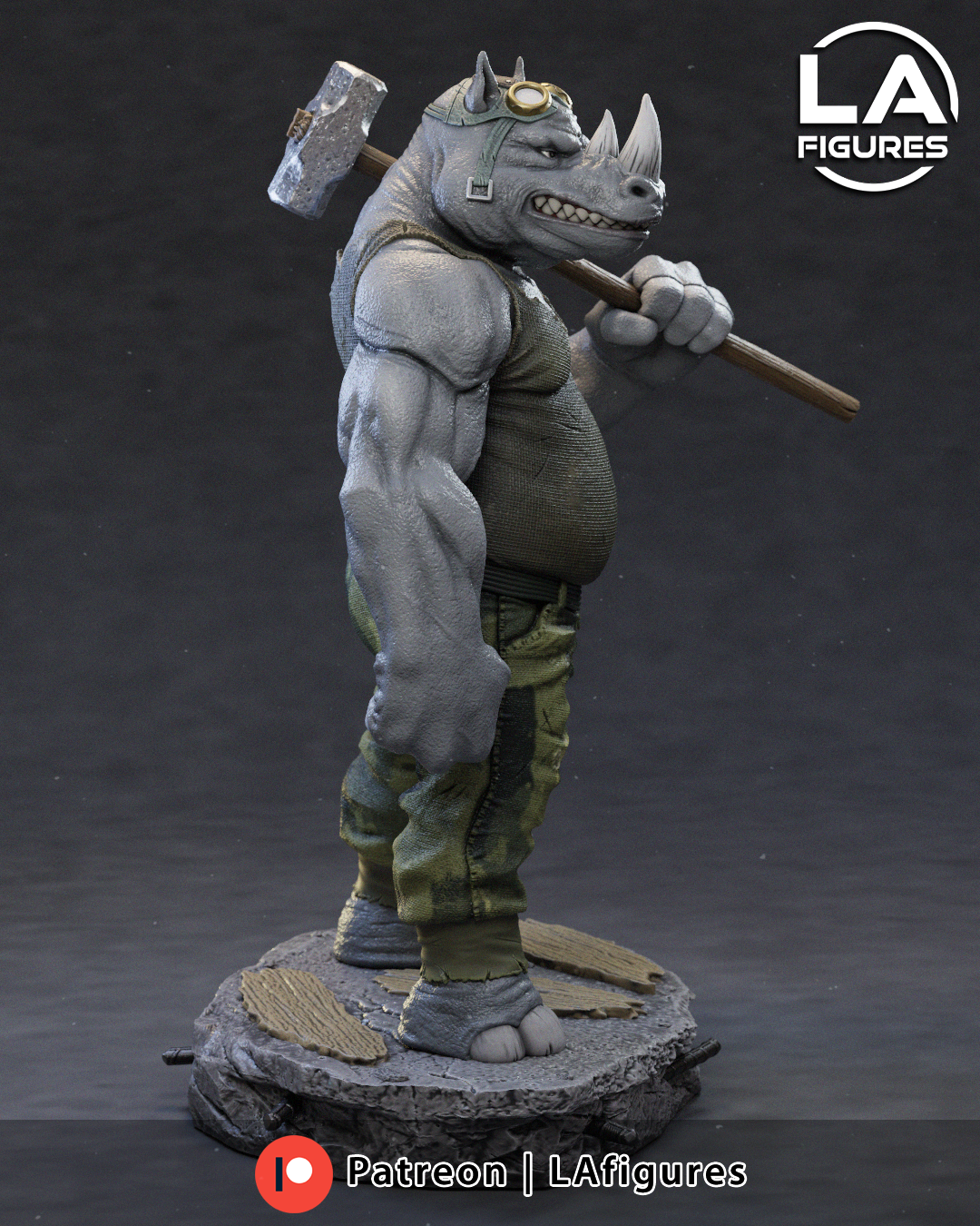 Militant Rhino w/ Sledgehammer - 1/10 Scale Statue