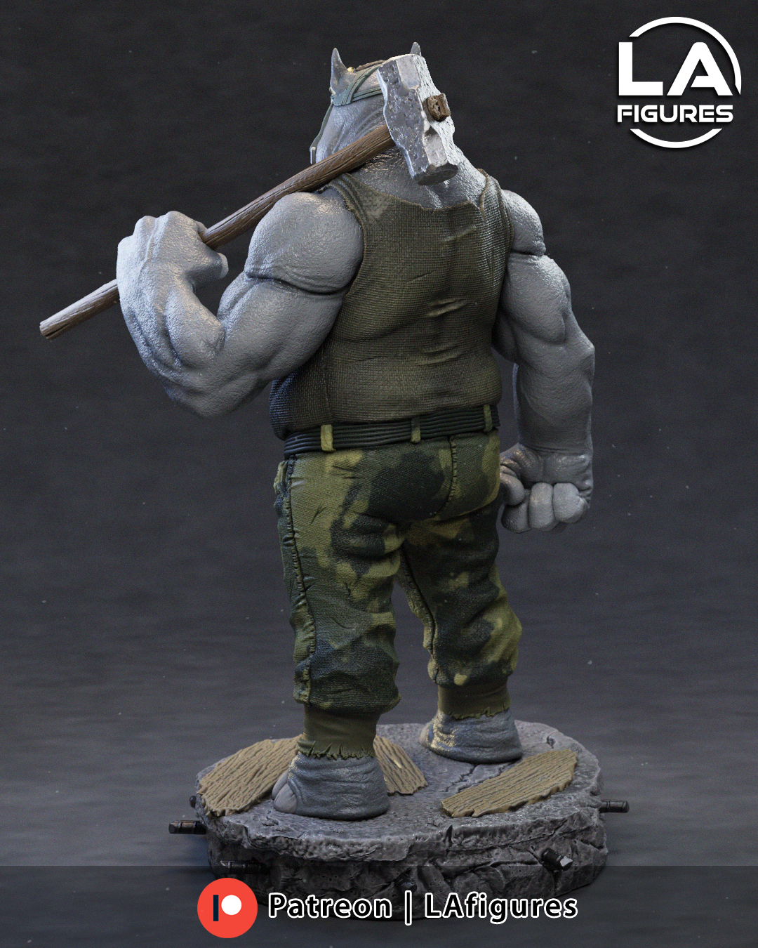 Militant Rhino w/ Sledgehammer - 1/10 Scale Statue