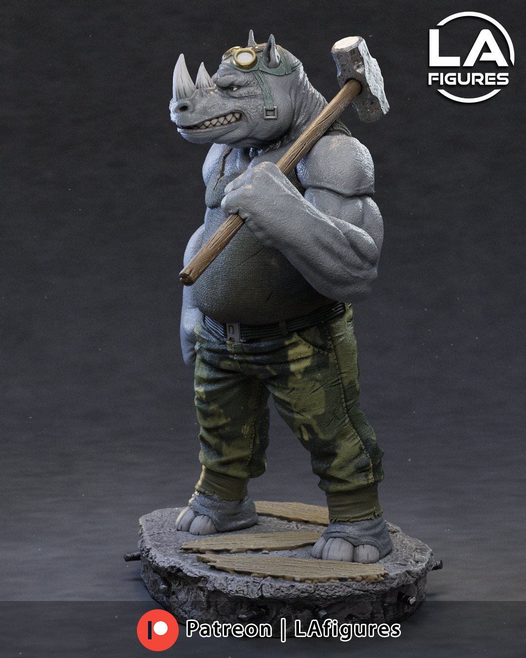 Militant Rhino w/ Sledgehammer - 1/10 Scale Statue