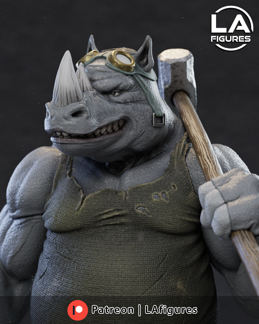 Militant Rhino w/ Sledgehammer - 1/10 Scale Statue