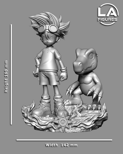 Courageous Kid & Dino - 1/10 Scale Statue