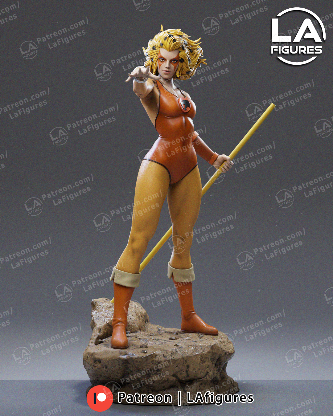 Bo Staff Wielding Cheetah - 1/10 Scale Statue