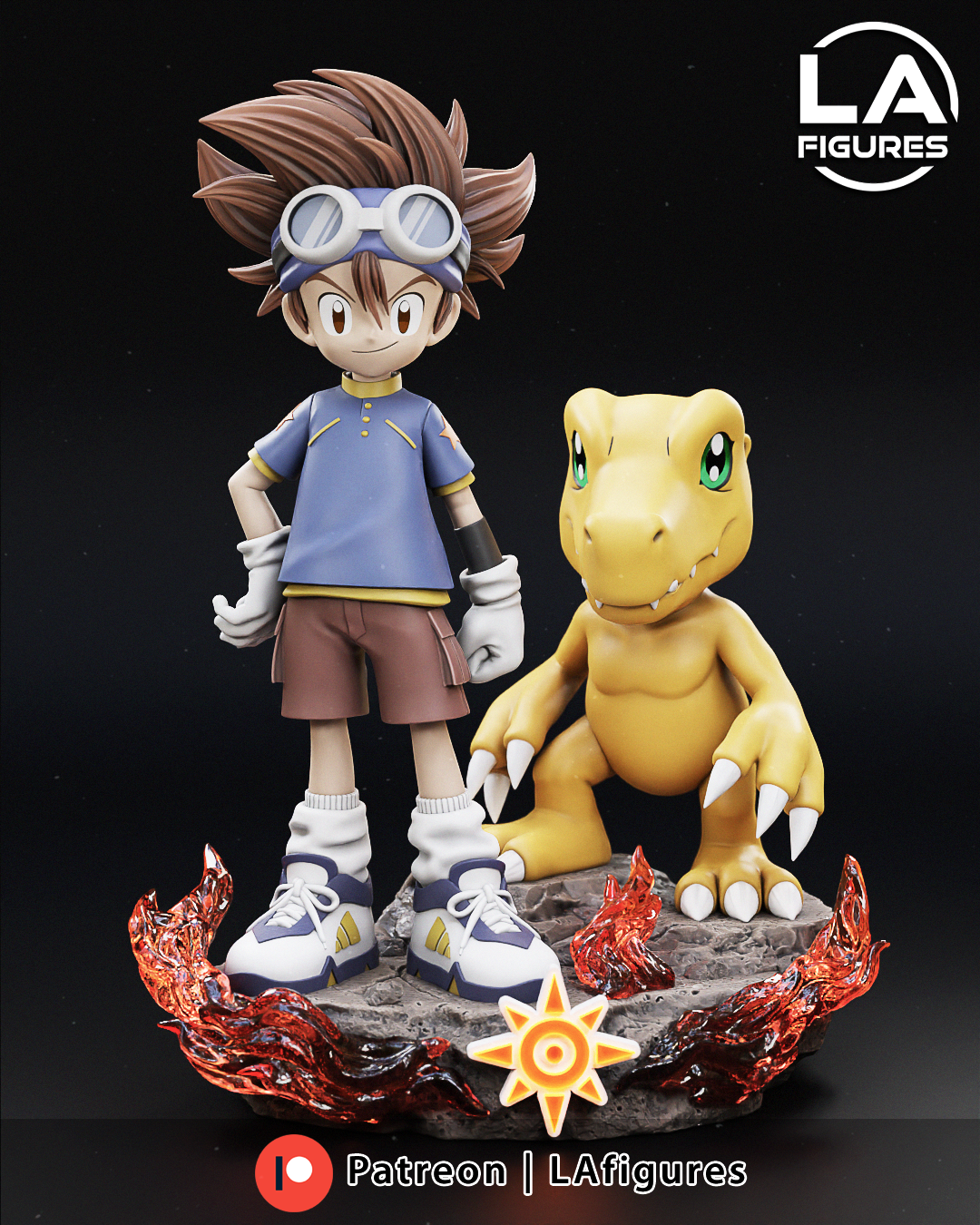 Courageous Kid & Dino - 1/10 Scale Statue