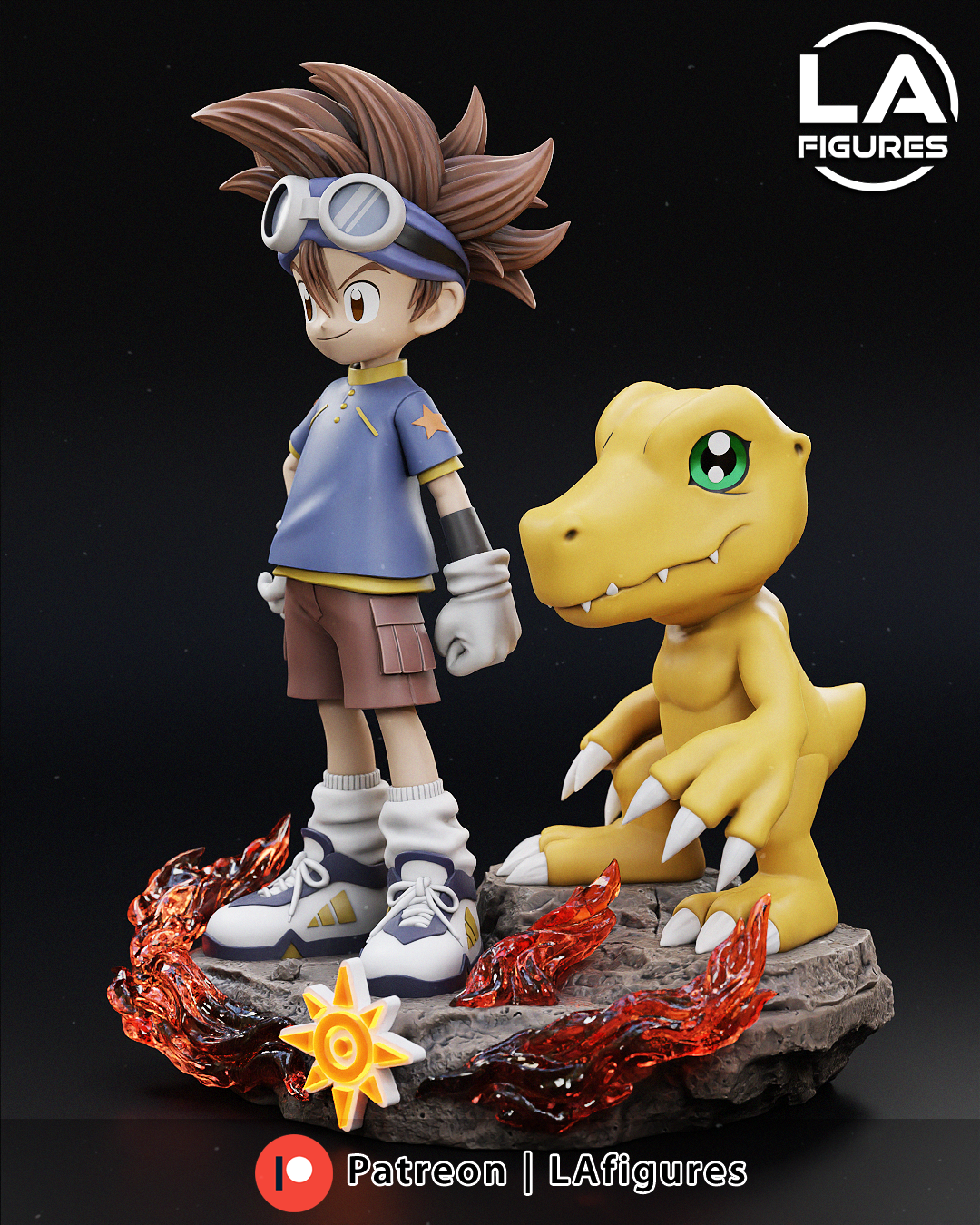 Courageous Kid & Dino - 1/10 Scale Statue