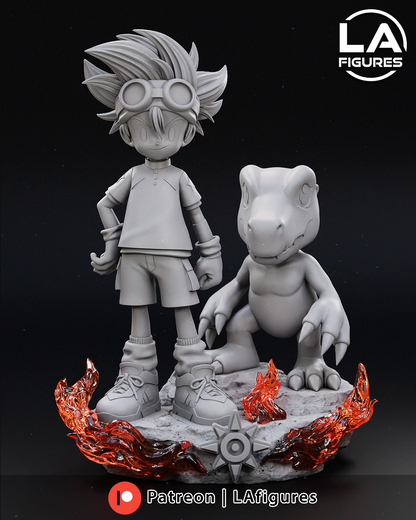 Courageous Kid & Dino - 1/10 Scale Statue