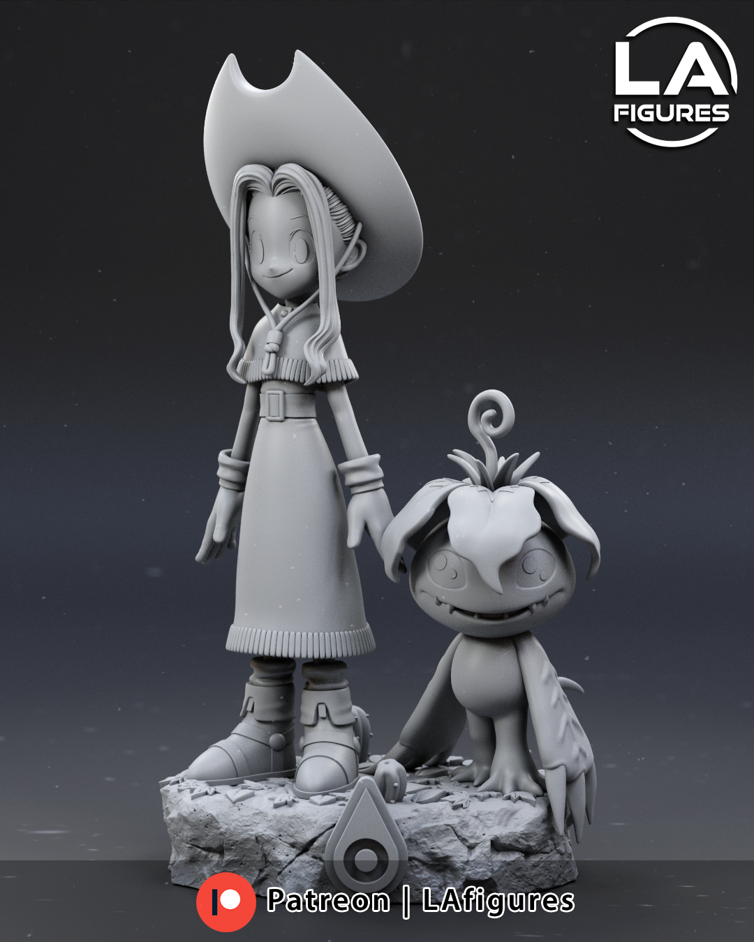 Country Girl and Plant Monstar - 1/10 Scale Statue